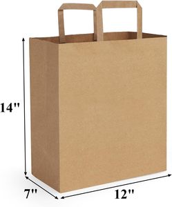 Özel eko dostu biyobozunur kahverengi Fast Food gitmek için teslimat Paperbag restoran tasfiye ambalaj Take Away Kraft kağıt torba - Product Image 5