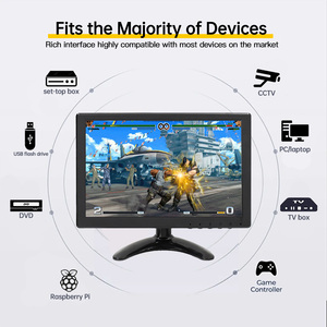 Monitor LCD portátil de 10,1 pulgadas con control remoto con altavoces duales integrados, entrada VGA BNC USB para CCTV para juegos, entrada USB, de 2 a pulgadas - Product Image 4