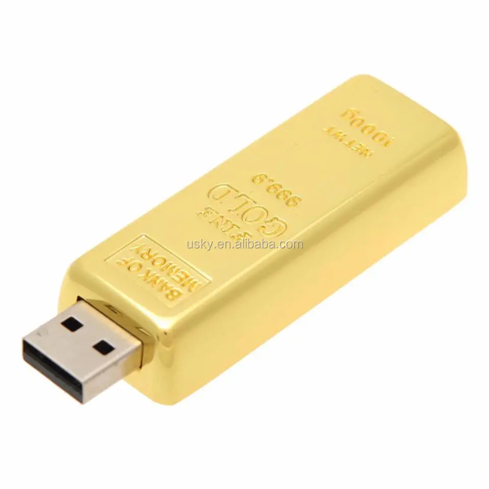 Clé USB en forme de barre d'or de haute qualité 128 Go 64 Go 32 Go 16 Go 8 Go Clé USB en métal pour stylo Clé USB