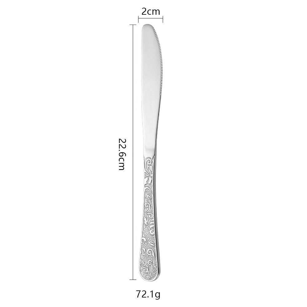 Couteau de table couleur argent fleur de phénix