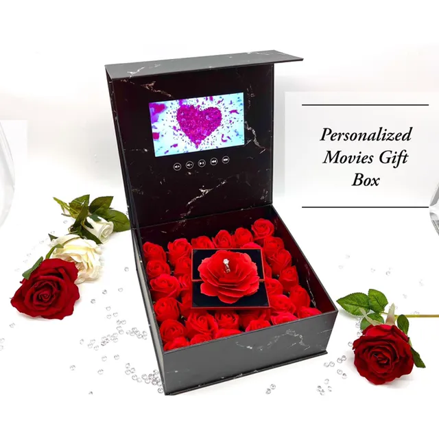 Laden Sie Ihre Video Lcd Screen Flower Geschenk box für Geburtstags bedürfnisse Party dekorationen hoch