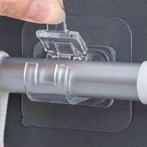 Tự dính Rod suppotor móc đường sắt giá tắm Rèm Rod chủ <span class=keywords><strong>Hooks</strong></span> Punch miễn phí Rèm Rod Clip tắm treo chủ - Product Image 3