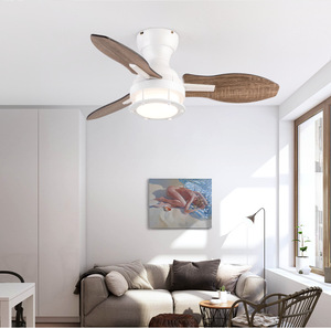 带灯遥控的小型吊扇黑色复古农家吊灯酒吧餐厅工业led吊扇 - Product Image 5