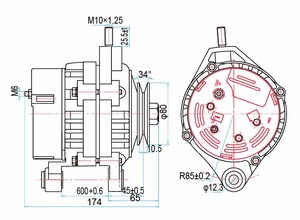 Máy Phát Điện Xe Hơi Phù Hợp Cho <span class=keywords><strong>12V</strong></span>/100A LADA 21083701010 2107 21073 - Product Image 2