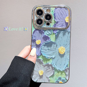 15PRO เมฆทิวลิปแบบนิ่มรวมทุกอย่างสำหรับสร้อยข้อมือ iPhone 12เคสป้องกันชุบด้วยไฟฟ้าหน้าต่างขนาดใหญ่ทนทาน TPU - Product Image 5
