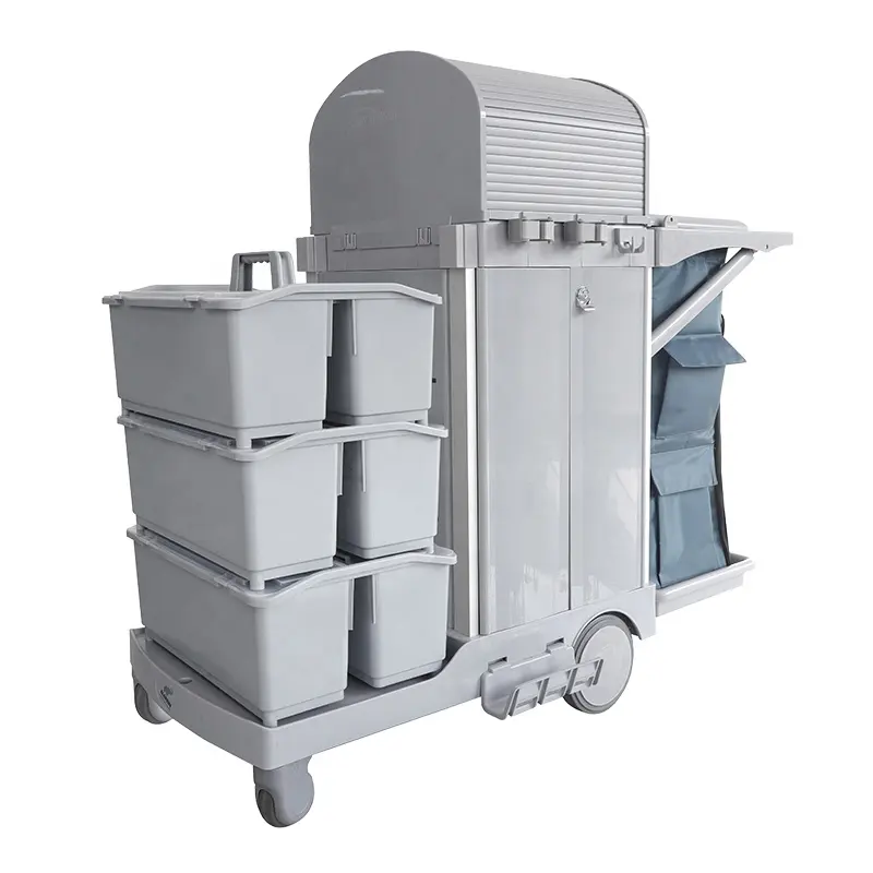 S135 Grijze Kleur 3 Laags Plastic Restaurant Eten Serveren Trolley Utility Cart Voor Gebruiksvoorwerpen En Borden Collectie