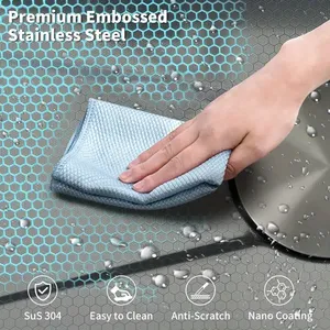 304 mutfak lavabo çok fonksiyonlu LED dijital ekran Pull-Out musluk Anti-Scratch paslanmaz çelik mutfak lavaboları - Product Image 6