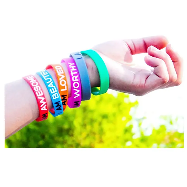 New product ideas 2024 Europe custom cheap charity plain promotional rubber silicone round wristband bracelet debossed