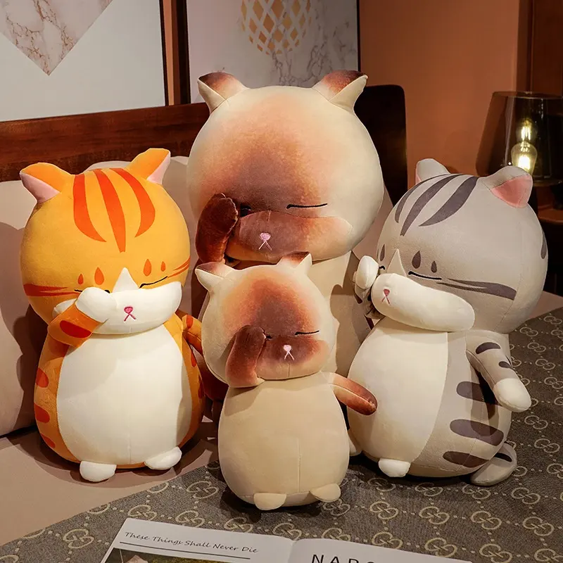 도매 어린이 플러시 장난감 박제 고양이 인형 베개 쿠션 박제 동물 서클 수면 베개/오렌지 고양이 아이 장난감 선물 소녀