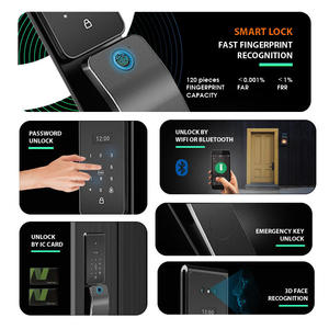 Produttore biometrico impermeabile 3D riconoscimento del volto impronta digitale Tuya carta Wifi blocco Video Intercom Smart serratura porta - Product Image 3