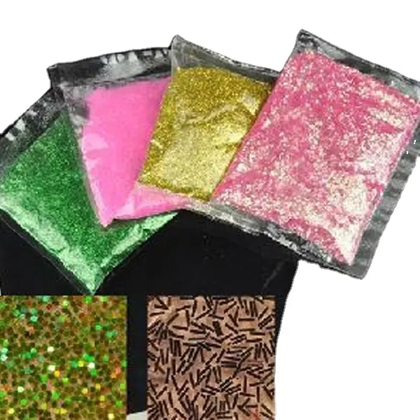 Imballaggio del sacchetto Della Miscela Nails Art Glitter in Polvere Paillettes Brillante del Bicromato di potassio Fiocchi di Pigmenti in Polvere alla rinfusa
