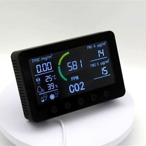 Controlador inteligente de monitor de calidad del aire digital IoT CO2 TVOC PM1.0 Contador de partículas Temperatura Humedad IAQ NDIR Uso industrial - Product Image 3
