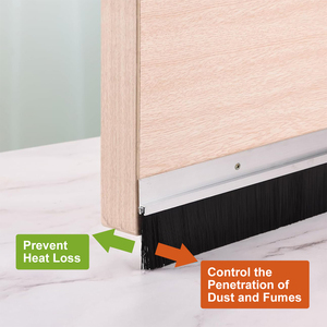 Door Bottom Sweep Yellow Aluminum Alloy Black PP Silicone Soft Brush Door Bottom <strong>Seal</strong> <strong>Strip</strong>