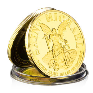 Saint Michael Challenge Coin 2nd sửa đổi kỷ niệm kim loại quà Tặng mạ Vàng sưu tập đồng xu - Product Image 1