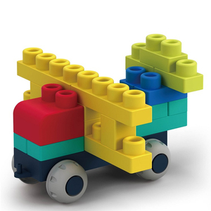 50 PCS Baby Play Plastic Multi Color Soft Rubber <strong>Building</strong> <strong>Block</strong> Brick Toy DIY Baby Soft <strong>Blocks</strong> for Sale - Product Image 2