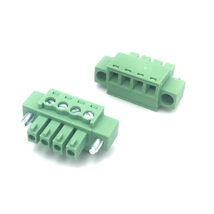 Bloque de terminales de conector de cable verde, paso de 3,81mm, 4 pines, enchufe hembra, bloque de terminales de tornillo de cabeza plana - Product Image 1
