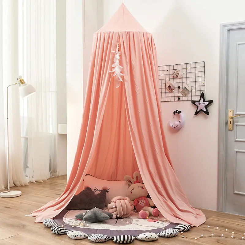 Lovely Pink Dome Princess Castle Bed Canopy Kids Play Tent Mosquito Net Children Girls Hanging House
