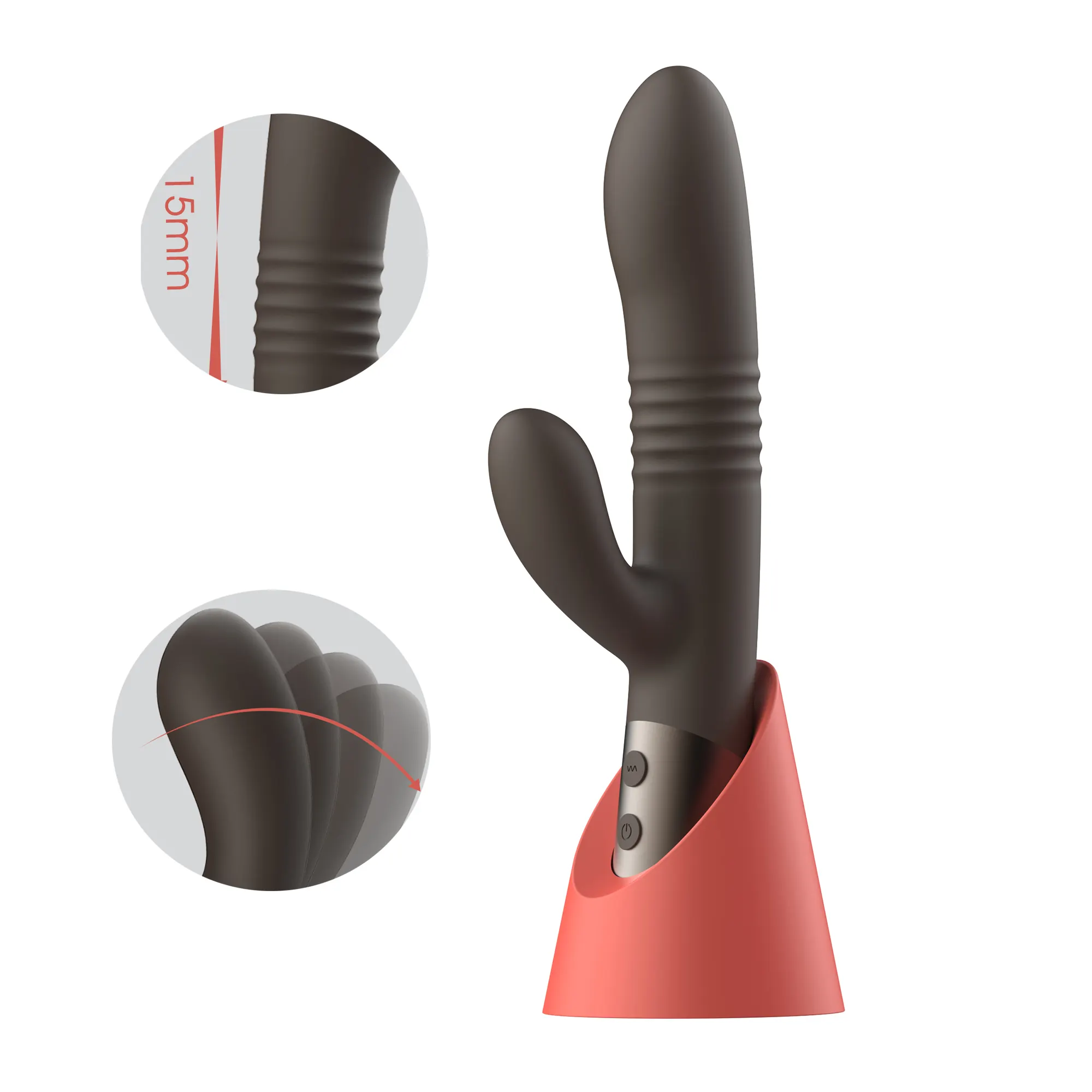 Vibrador de varinha para mulheres e adultos, brinquedo sexual recarregável de vibração para cima e para baixo, ideal para casal, ponto G, 2024, ideal para impulsionar