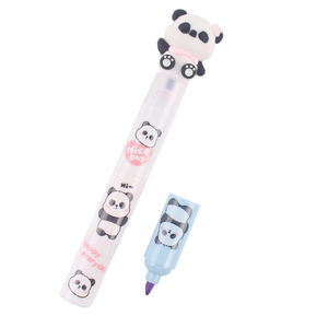 Panda מצוירת שלושה צבעים משחיז גבוה סטודנטים מסמנים נייר חמודים מסמן עט ערכת נייר