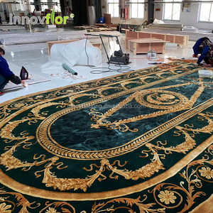 Sang Trọng Len Trung Quốc Handmade Thảm Công Nghiệp Gạch Thảm Màu Xanh Lót Đầy Màu Sắc Nhà Thảm Gạch Cho Phòng Khách - Product Image 5