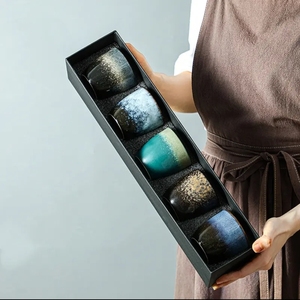 Japanese Style Multi-color 150ml Water <strong>Cup</strong> Ceramic Mug Custom Coffee Tea <strong>Cup</strong> Set of 5 - Product Image 2
