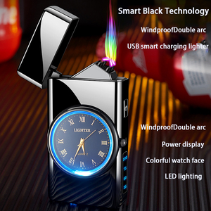 DEBANG Multifunctional Watch Smoking <strong>Lighter</strong> Windproof Double Arc USB Rechargeable <strong>Lighter</strong> Customized <strong>With</strong> Flashlight and Watch - Product Image 2