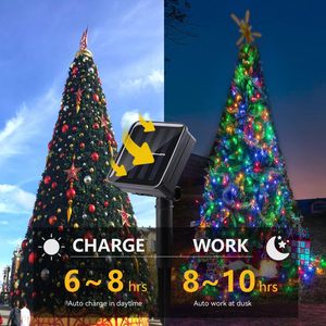 Solar Weihnachts beleuchtung mit 8 Modi Speicher funktion für Außen dekorationen <span class=keywords><strong>LED</strong></span>-Lichterketten