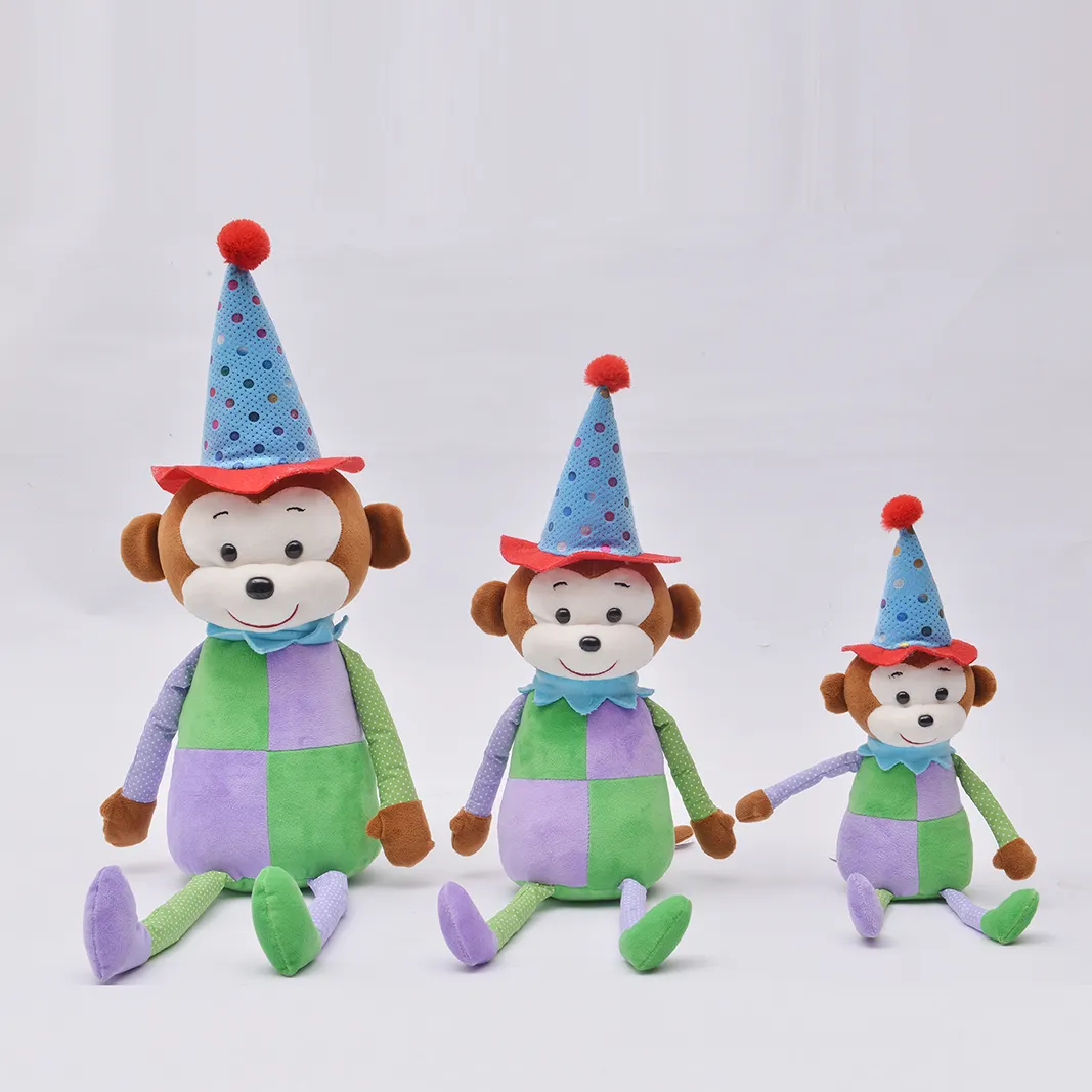 Плюшевая плюшевая кукла-клоун, обезьяна, мультяшный персонаж, хлопок, плюшевая кукла, подарок на день рождения, креативный подарок обезьяны