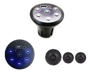 2025高品质立体声hifi迷你圆形触摸家具扬声器蓝牙无线系统音响沙发音乐播放器发光二极管灯 - Product Image 2