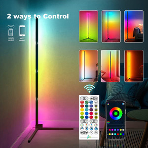 Lámpara Led de suelo RGB para dormitorio, moderna, sencilla, con Control por aplicación nórdica, sincronización de música, RGBIC, 2022