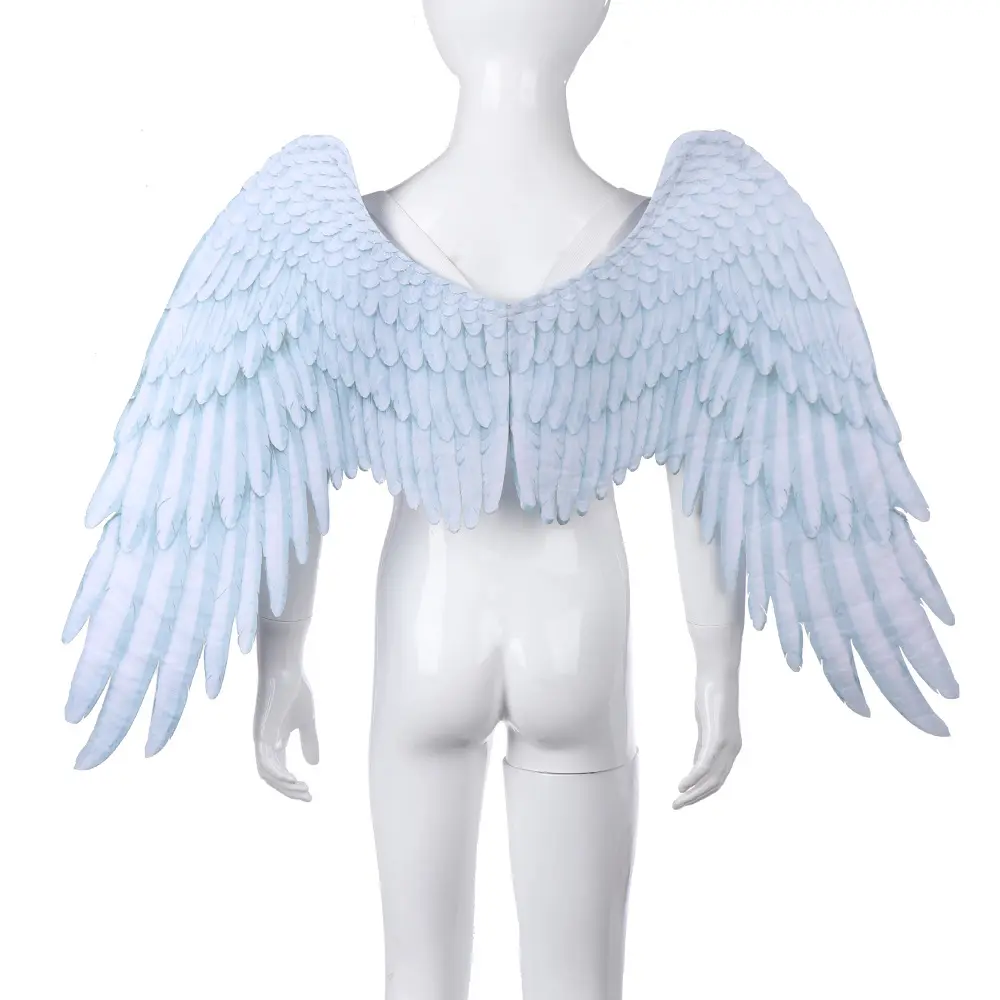 2021 sıcak satış karnaval Mardi Gras cadılar bayramı kostüm erkek kız çocuk siyah beyaz melek kanatları
