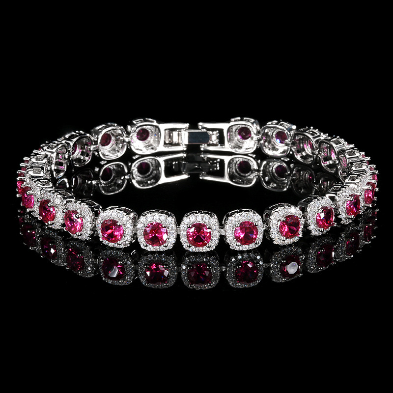 Red corundum bracelet 17cm