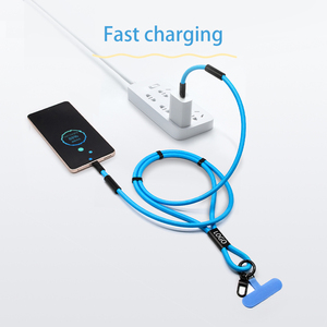 Fast Charger Gift Promotional Phone Lanyard Charging Cable <strong>2</strong> <strong>in</strong> <strong>1</strong> Type-C to Type-C PD 60w/27w Quick Charge Cable for Mobile - Product Image 6