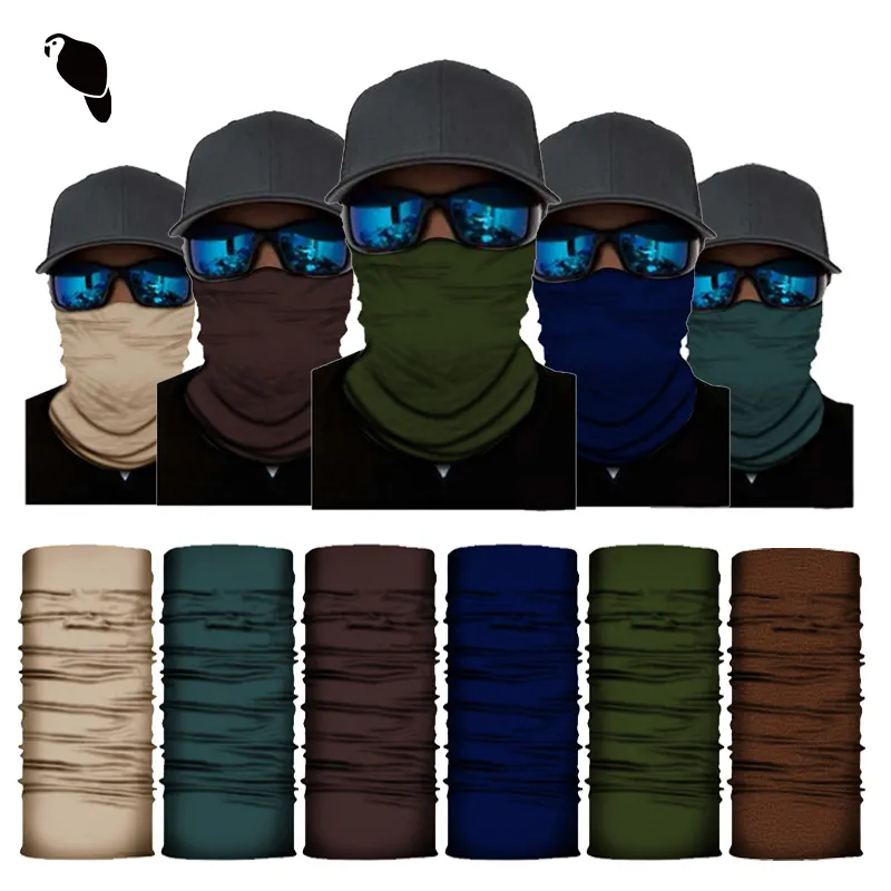 Sẵn Sàng Để Tàu Ngoài Trời 100% Polyester Cổ Gaiter Head Khăn Đi Xe Đạp Buff Rắn Màu Liền Mạch Bandana