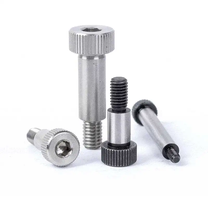 Custom High Strength Class A2-50 SUS304 Straight Knurling Head Hex Socket slotted shoulder Stripper Screw