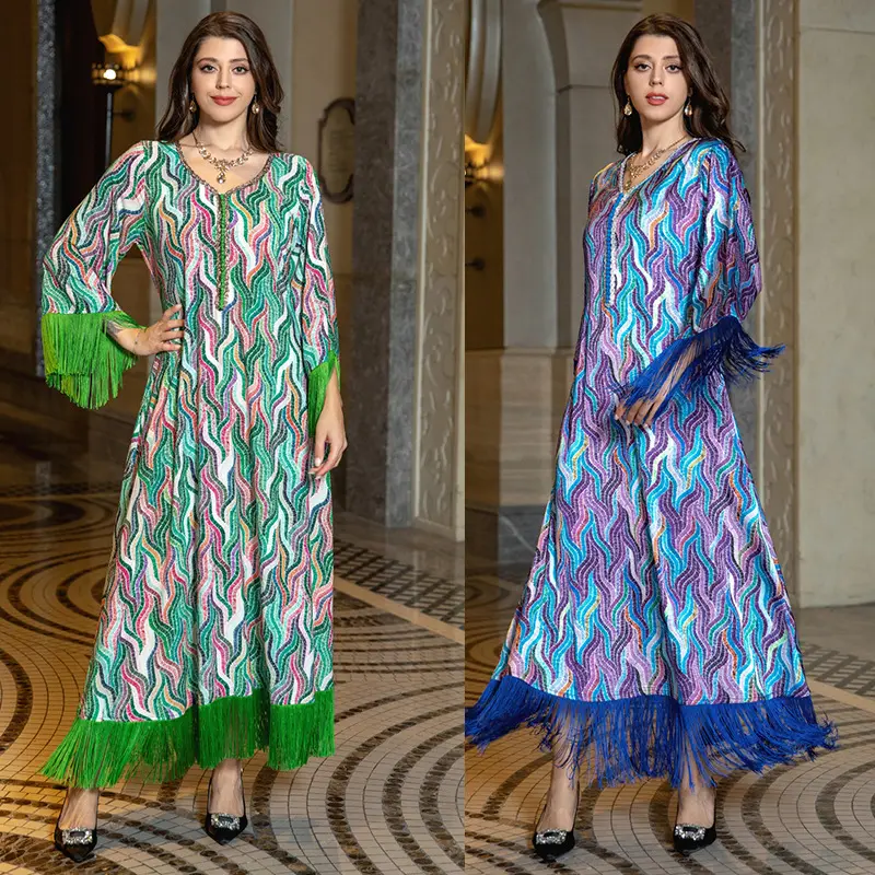 413 femmes élégantes robes avec manches longues Floral musulman Abaya dubaï élégant Jalabiya conceptions arabe femmes vêtements