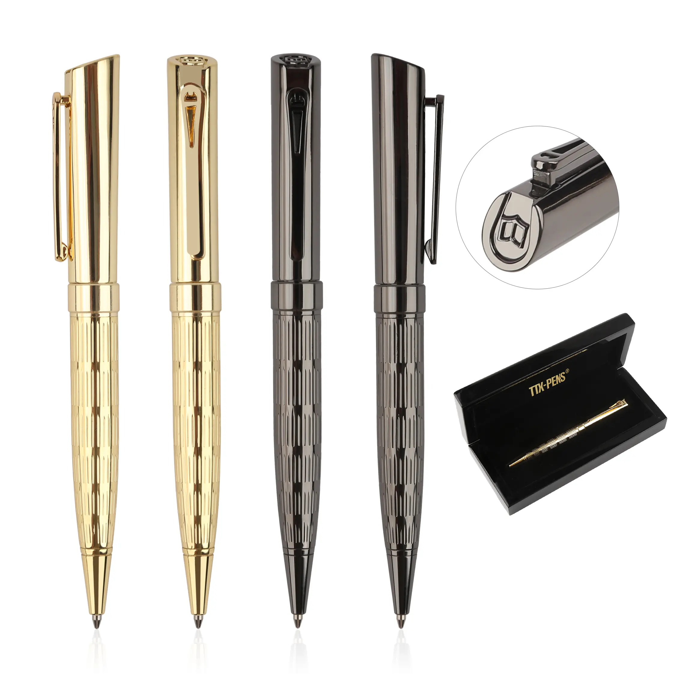 TTX pulpen emas logam Logo kustom mewah kantor hadiah bisnis pena emas pena profesional kualitas tinggi