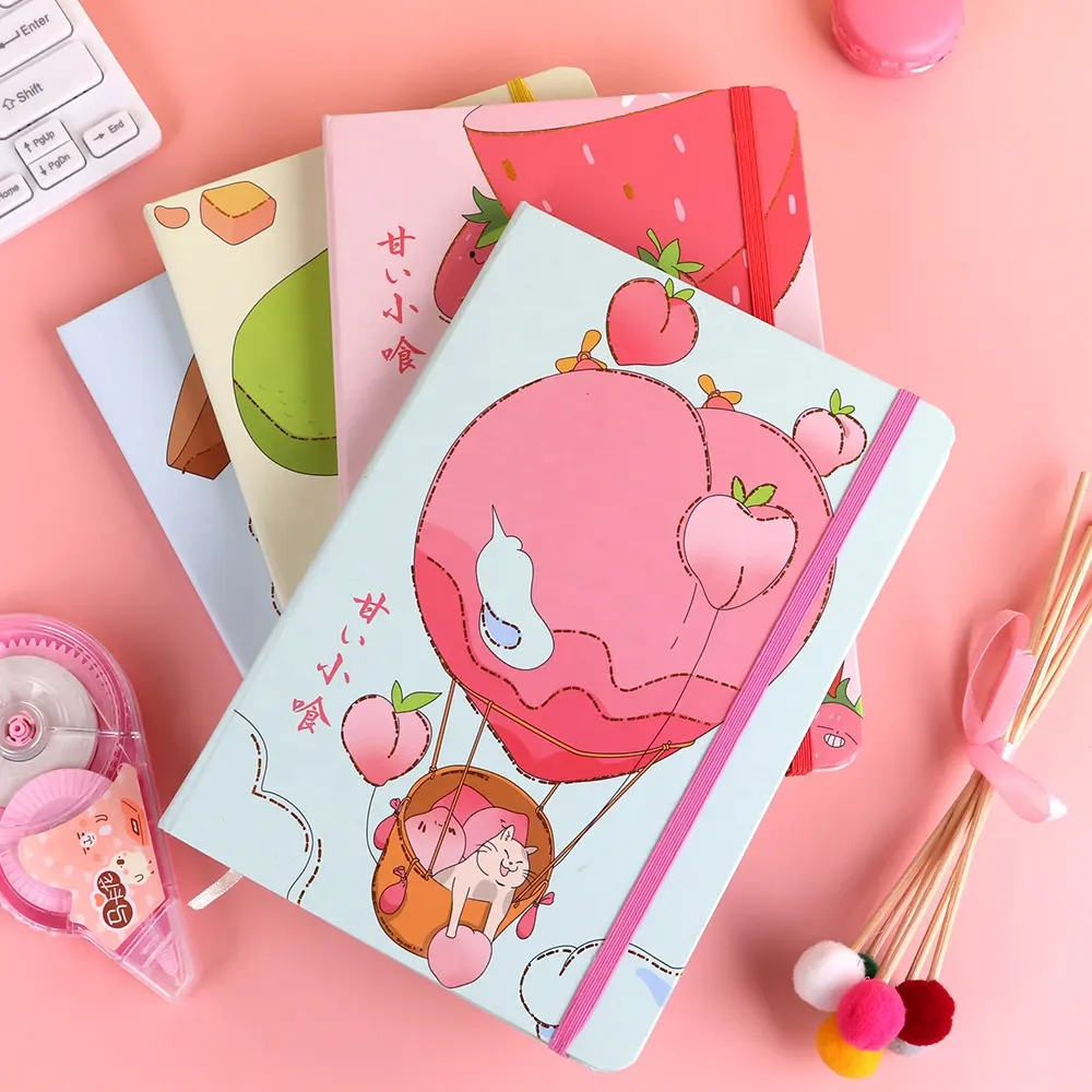 promotional A6 A7 spiral kawaii cute mini notebook for girls