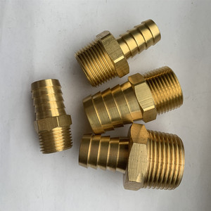 THREADED <strong>CONNECTION</strong> WITH SLEEVE for RUBBER HOSE MALE,<strong>1</strong>/8 <strong>1</strong>/4&quot; <strong>1</strong>/<strong>2</strong>&quot; Hose Barb to Bsp <strong>Npt</strong> MALE BRASS FITTING - Product Image 3