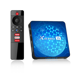 กล่องตั้งท็อปแอนดรอยด์ RK3318 4GB แรม64GB WiFi6 4K IPTV สมาร์ททีวีพร้อมรีโมทเสียง BT