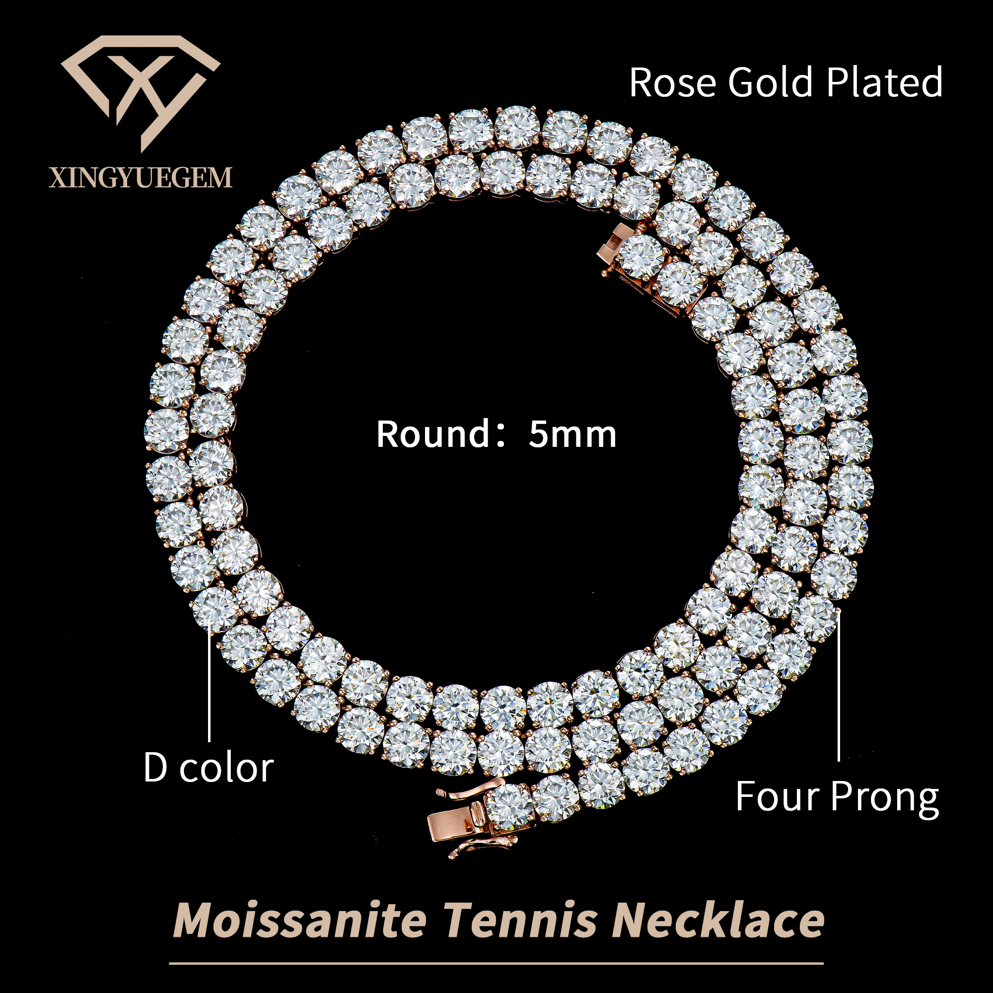 Rose Gold Plated 5mm