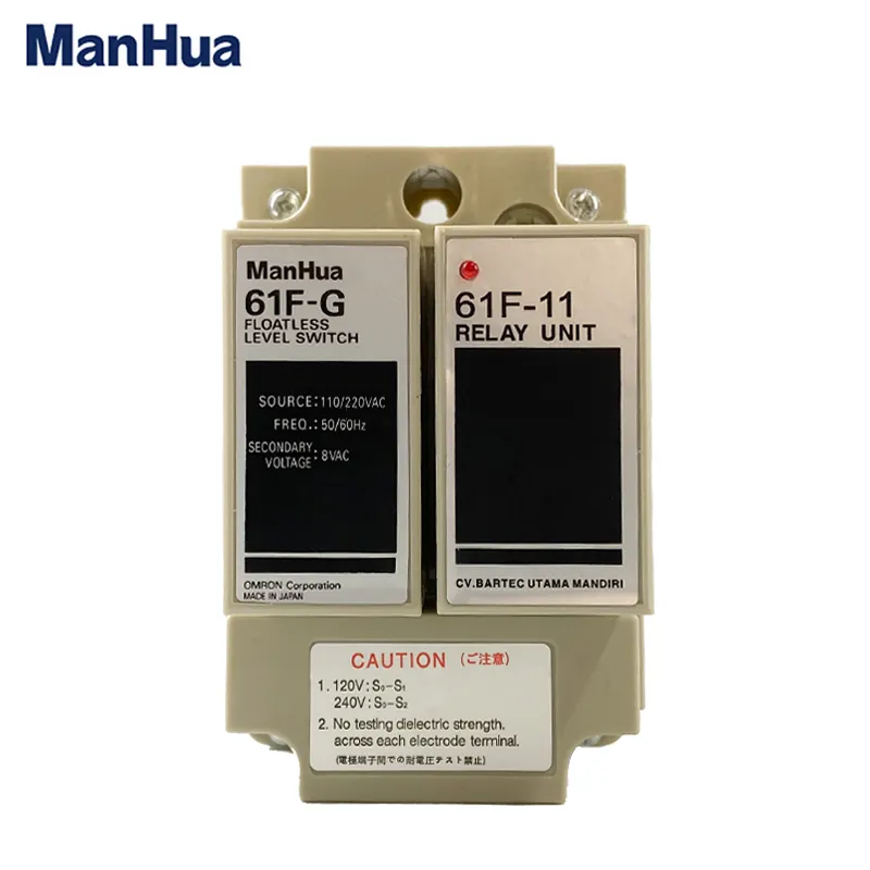 Manhua 61f-g ac110 ac230 interruptor líquido, drenagem automática dc24v, indicação led, din rail, controle remoto de fonte de água, relé