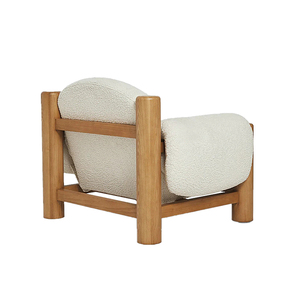 Fauteuil de salon en bouclette capitonné de luxe avec structure en bois massif pour salon ou salle de séjour, assise très confortable - Product Image 4