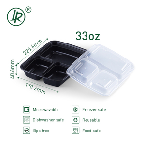 Hộp Đựng Thực Phẩm Dùng Một Lần 33OZ Bộ Đồ Ăn Bằng Nhựa 3 Ngăn Hộp Đựng Chuẩn Bị Bữa Ăn Có Thể Dùng Trong Lò Vi Sóng - Product Image 2