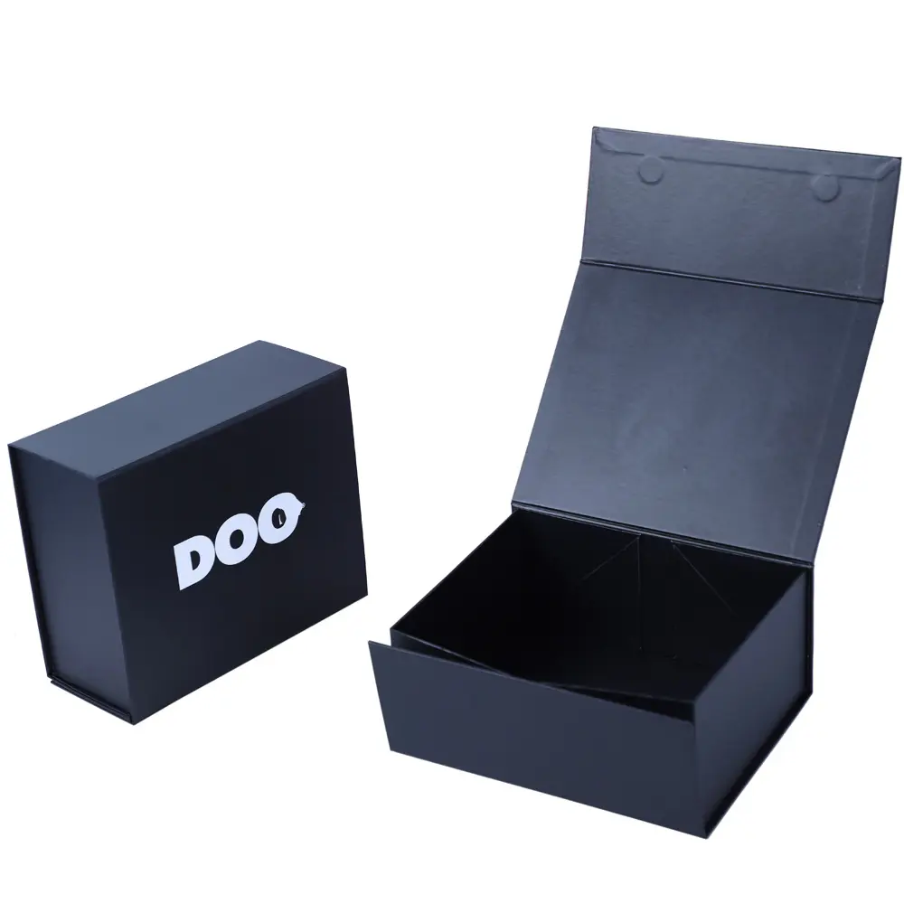 Caja de zapatos de cartón negro de lujo Embalaje Caja de zapatos plegable magnética vacía personalizada de Bajo Moq