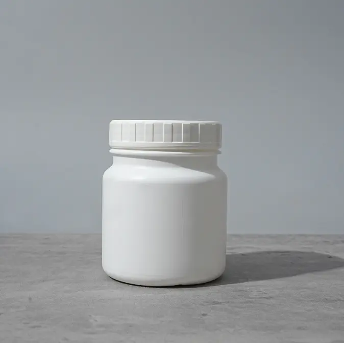 Botella de medicina de plástico sólido de bambú, producto para el cuidado de la salud, pomada de pe gruesa de grado alimenticio, venta al por mayor
