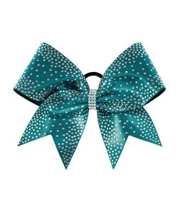 Hot <strong>Pink</strong> Tailless <strong>Cheer</strong> Bow with Rhinestones Printed Technique for Hair Decoration - Product Image 3