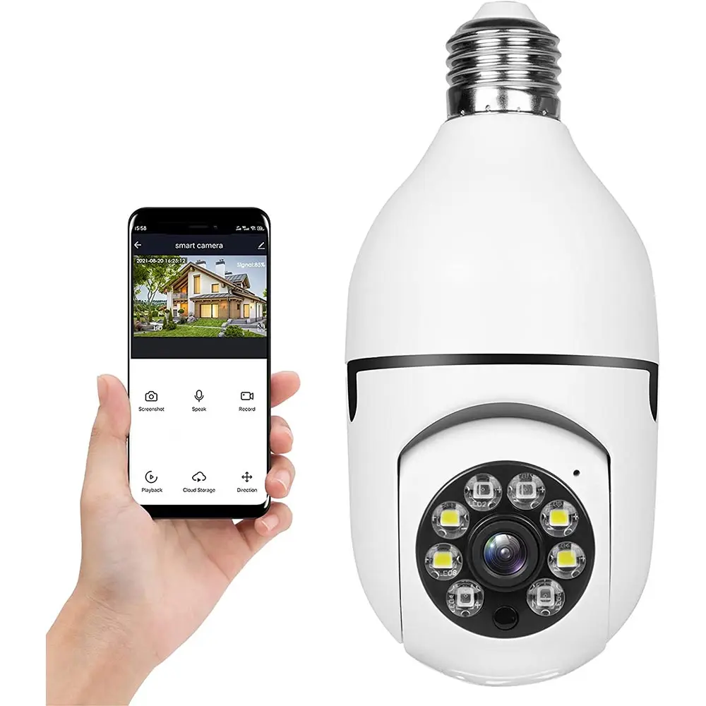 Cámara de seguridad CCTV con bombilla Wifi 1080p, calidad garantizada