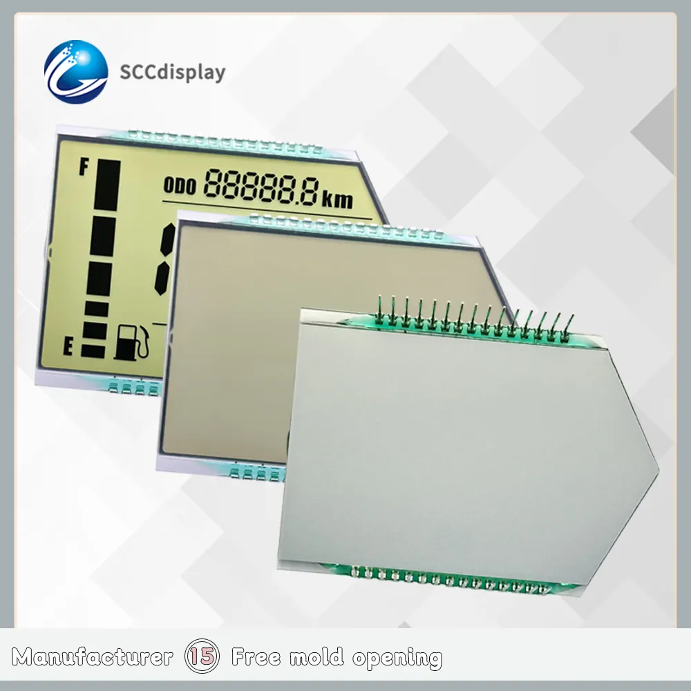 ต่ําราคาที่กําหนดเองจอแสดงผล lcd 7 ส่วน SJXDGW014 HTN บวกรถจักรยานยนต์ lcd ใหม่ produec เครื่องมือแสดงผลส่วน