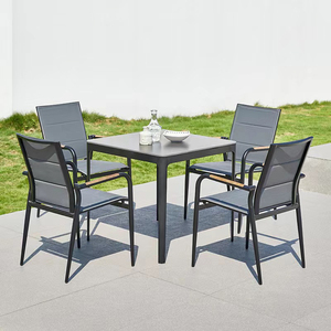 Ngoài trời terrance đơn giản giản giản dị mây vải xám bàn ăn và gardenchairs - Product Image 1